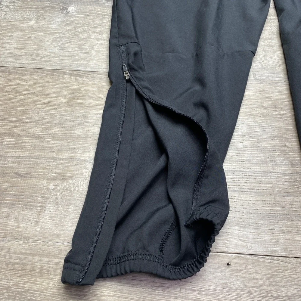 Nike‎ Dri-FIT Track Pants Mens Medium Black Polyester Joggers Ankle Zip Athletic